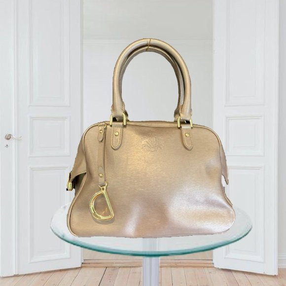Ralph Lauren Handbags - Ralph Lauren Metallic Antique Gold Handbag Tote